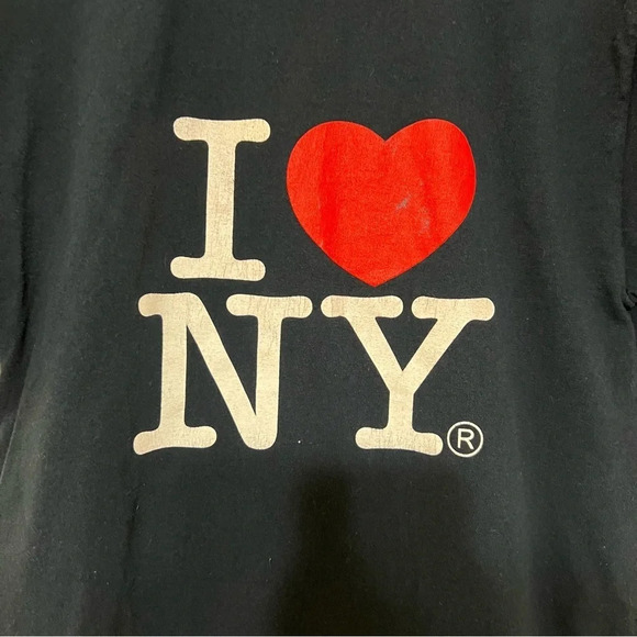 I Love (Heart) New York T-Shirt Graphic Black Crew Neck Short Sleeve Medium - Picture 4 of 9